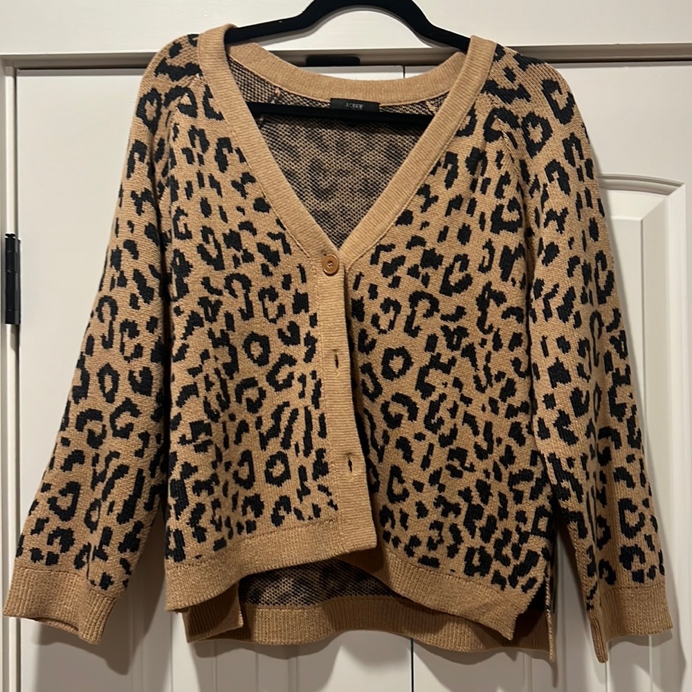 J.Crew Cheetah Print Cardigan SZM Never Worn!